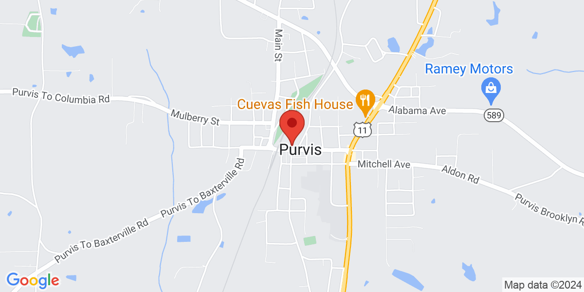Map of Purvis Public Library
